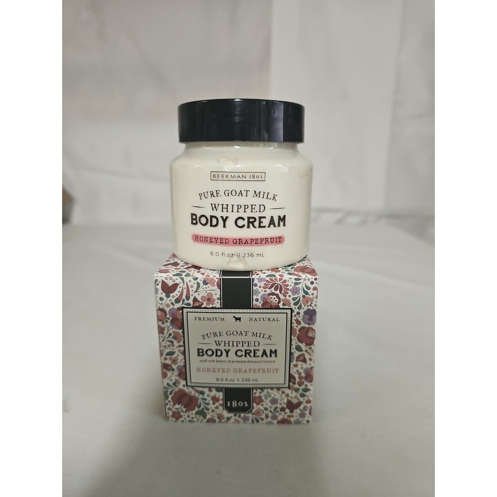 New in Box Beekman 1802 Pure Goat Milk Whipped Body Cream 8oz Honeyed Grapefruit